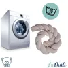 A washing machine, a braided baby nest, and laundry care symbols are shown. Náhled obrázku produktu