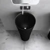 doporro Lavabo Colonne Rond Noir Vasque sur Pied Solid Voir les images du produit 5