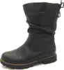 A black leather boot on a white background. Anteprima dell’immagine prodotto