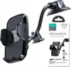 A black car phone holder with a suction cup mount and a flexible arm, shown with its packaging. Náhled obrázku produktu