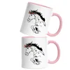 Pferd Tasse Rosa Hengst Tier Liebe Reiten Modern  Produktbild-Vorschau 2
