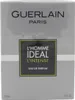 Stylishe Parfumverpackung Guerlain L’Homme Idéal L’Intense mit silbernem Glanz und markantem Label in Schwarz-Gelb. Podgląd zdjęcia produktu