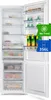 An open refrigerator with shelves and drawers visible, showcasing food items and beverages. Produktbild-Vorschau