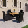 vidaXL 5 tlg. Garten Essgruppe Poly Rattan und Akazienholz Produktbild-Vorschau 2