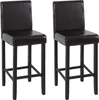 Two brown bar stools with dark legs are shown against a white background. Podgląd zdjęcia produktu