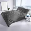 Mikrofaser Bettwäsche Set 135x200cm Weiß Grau Sterne Produktbild-Vorschau 5