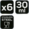 Three black squares with white text and icons indicating product features. Podgląd zdjęcia produktu