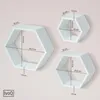 IvoQ Wandplanken Hexagon – Set van 3 – Hout – Wit Productafbeelding-voorbeeld 7