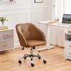 A brown office chair is shown in a home office setting. Produktbild-Vorschau