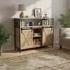 Relaxdays Sideboard mit Schiebetüren, HBT: 80 x 100 x 33 Produktbild-Vorschau 3