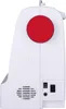 Side view of a white sewing machine with a red circular accent. Produktbild-Vorschau