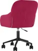 The back view of a red velvet office chair with a black base and wheels. Náhled obrázku produktu