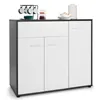 A modern sideboard with white doors and drawers, set against a white background. Anteprima dell’immagine prodotto