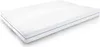 A white mattress with a blue stripe along the side, shown from a diagonal angle on a white background. Anteprima dell’immagine prodotto