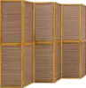 Homestyle4u Screen room divider 6 kusov drevo bambus hnedá Náhľad obrázku produktu 9