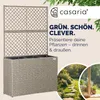 A marketing image for a plant box with a trellis, showing the product and lifestyle shots of gardens. Anteprima dell’immagine prodotto