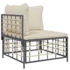 vidaXL Garten-Ecksofa mit Beige Kissen Poly Rattan Produktbild-Vorschau 1