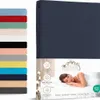 Jersey Spannbettlaken 140x200 cm 100% Baumwolle Navy Produktbild-Vorschau 1