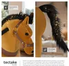 A collage showing a close-up of a plush rocking horse's head and tail, with marketing text overlays. Náhled obrázku produktu