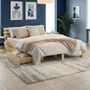 Lit double en bois 160x200 avec 2 tiroirs naturelle pin Voir les images du produit 16