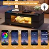 MODFU Table Basse Noir Design avec LED - Meuble de Salon Voir les images du produit 5