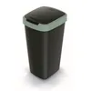A product shot of a black trash can with a green rim and lid, set against a white background. Anteprima dell’immagine prodotto