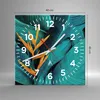 Wanduhr - Quadrat - Glasuhr - Blumen Tropen Blätter - Produktbild-Vorschau 3