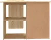A corner desk with shelving, made of wood-like material. Produktbild-Vorschau