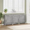 vidaXL Obloženie radiátora betónové šedé 205x21,5x83,5 cm Náhľad obrázku produktu 2