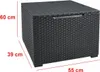 A dark gray storage box with dimensions indicated by red lines and text. Náhled obrázku produktu
