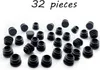 Černé krytky na židle, 16 mm, 32 kusů, kulaté plastové Náhled obrázku produktu 3