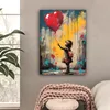 Wanddeko 60x80 cm - Banksy - Mädchen - Luftballon - Herz - Produktbild-Vorschau 2