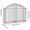 vidaXL Gabion z wysokim łukiem 100x30x60/80 cm Ocynkowane Podgląd zdjęcia produktu 5