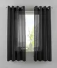 2er Set Ösengardinen HxB 145x140 cm Schwarz Transparent Produktbild-Vorschau 1