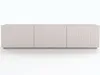A modern, light gray TV cabinet with a fluted front, presented on a white background. Produktbild-Vorschau