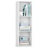 A white bookshelf with books and electronic devices. Náhled obrázku produktu