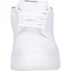 A front view of a white safety shoe. Produktbild-Vorschau