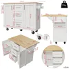 Îlot de cuisine XL blanc (135 x 46-74 cm) avec plan de Voir les images du produit 5