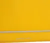 A close-up of a yellow product with a silver stripe and stitching detail. Produktbild-Vorschau