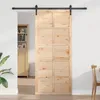 vidaXL Dveře do stodoly přírodní 80 x 2,5 x 208 cm Náhled obrázku produktu 3