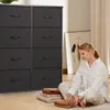 Schubkastenkommode Kommode Stoff 8 Schubladen Sideboard Produktbild-Vorschau 2
