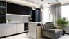 A modern kitchen and living area with a sofa and island. Produktbild-Vorschau