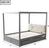 Letto a baldacchino Sweiko140x200 cm con ampi cassetti e Anteprima dell’immagine prodotto 15