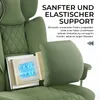 A close-up view of a green gaming chair, highlighting its internal spring support system and lumbar cushion. Produktbild-Vorschau