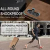 A split image showing a phone case with text overlays and a person running. Produktbild-Vorschau