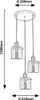 A technical drawing of a pendant light fixture with dimensions indicated. Náhľad obrázku produktu