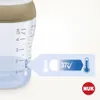 A close-up of a baby bottle with measurement markings and a temperature indicator. Produktbild-Vorschau