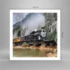 Poster - Poster ohne Rahmen - Alt Lokomotive Berge - 60x60 Produktbild-Vorschau 4