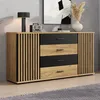 MODFU Kommode mit 4 Schubladen,Sideboard 140×35×70 Produktbild-Vorschau 1