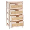 A light wood chest of drawers with four woven cane drawers against a white background. Produktbild-Vorschau